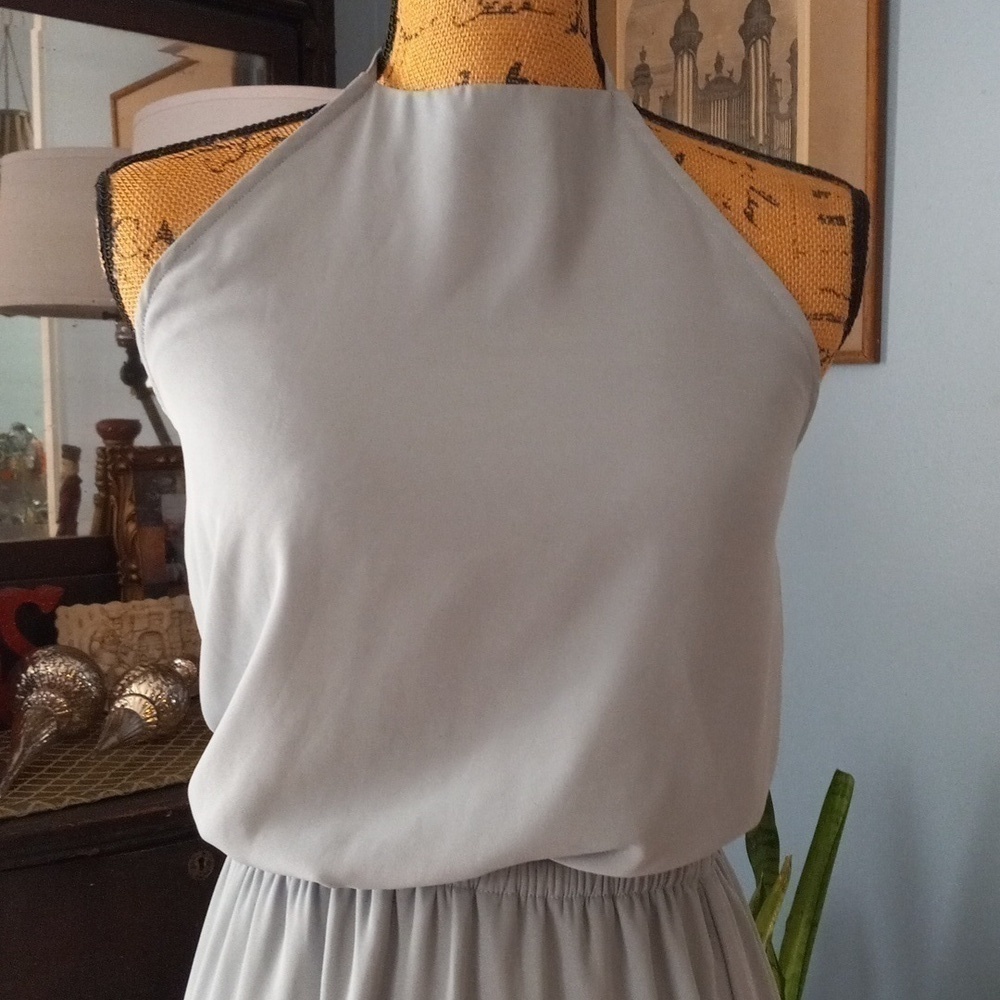 Show Me Your Mumu Heather Halter Maxi Dress Silver Sage Bridesmaid Wedding Small - Picture 3 of 16